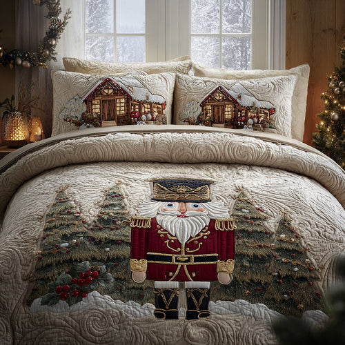 Holiday Nutcrackers 3-Piece Quilted Bedding Set NCU0DV8747