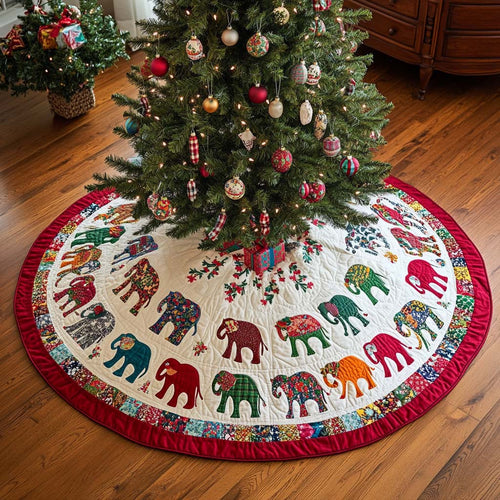 Holiday Parade Christmas Quilted Tree Skirt NCU0NT2242