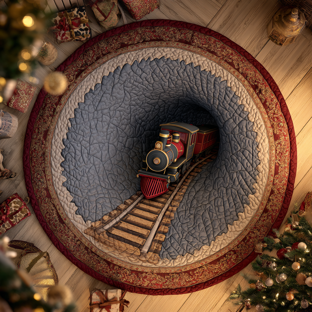 Holiday Path Quilted Round Mat NCU0DK11119