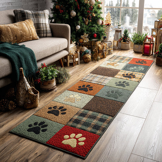 Holiday Paw Prints Runner Carpet NCU0DV8424