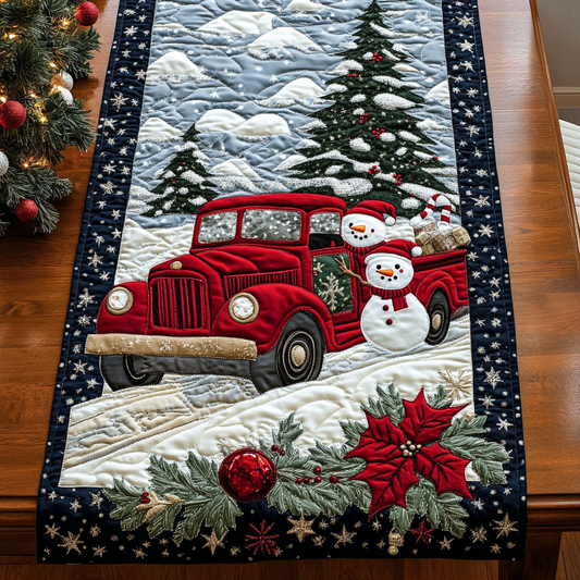 Holiday Paws And Wheels Quilted Table Runner NCU0DK1459
