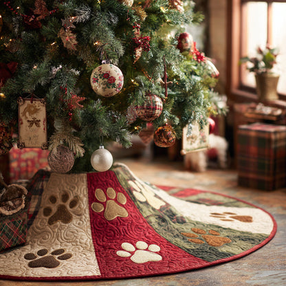Holiday Paws Christmas Quilted Tree Skirt NCU0DV8648