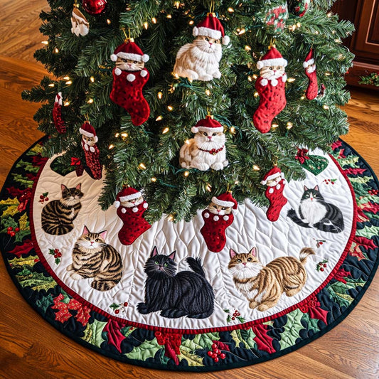 Holiday Paws Christmas Quilted Tree Skirt NCU0NT1753