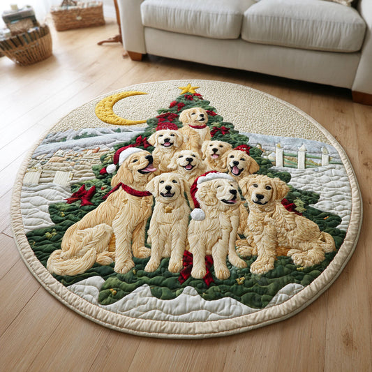 Holiday Paws Quilted Round Mat NCU0TD365