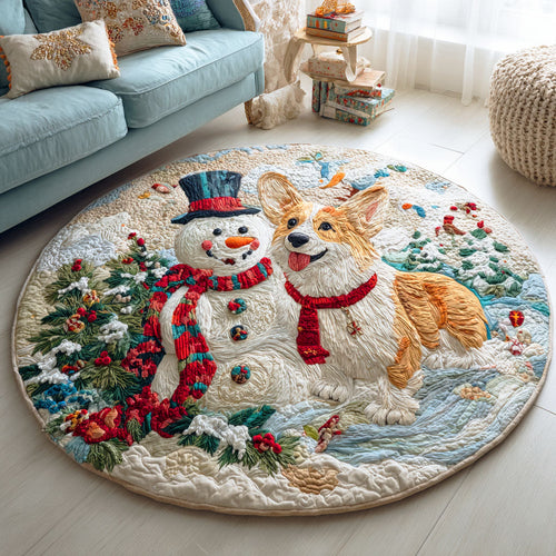 Holiday Paws Quilted Round Mat NCU0TD848