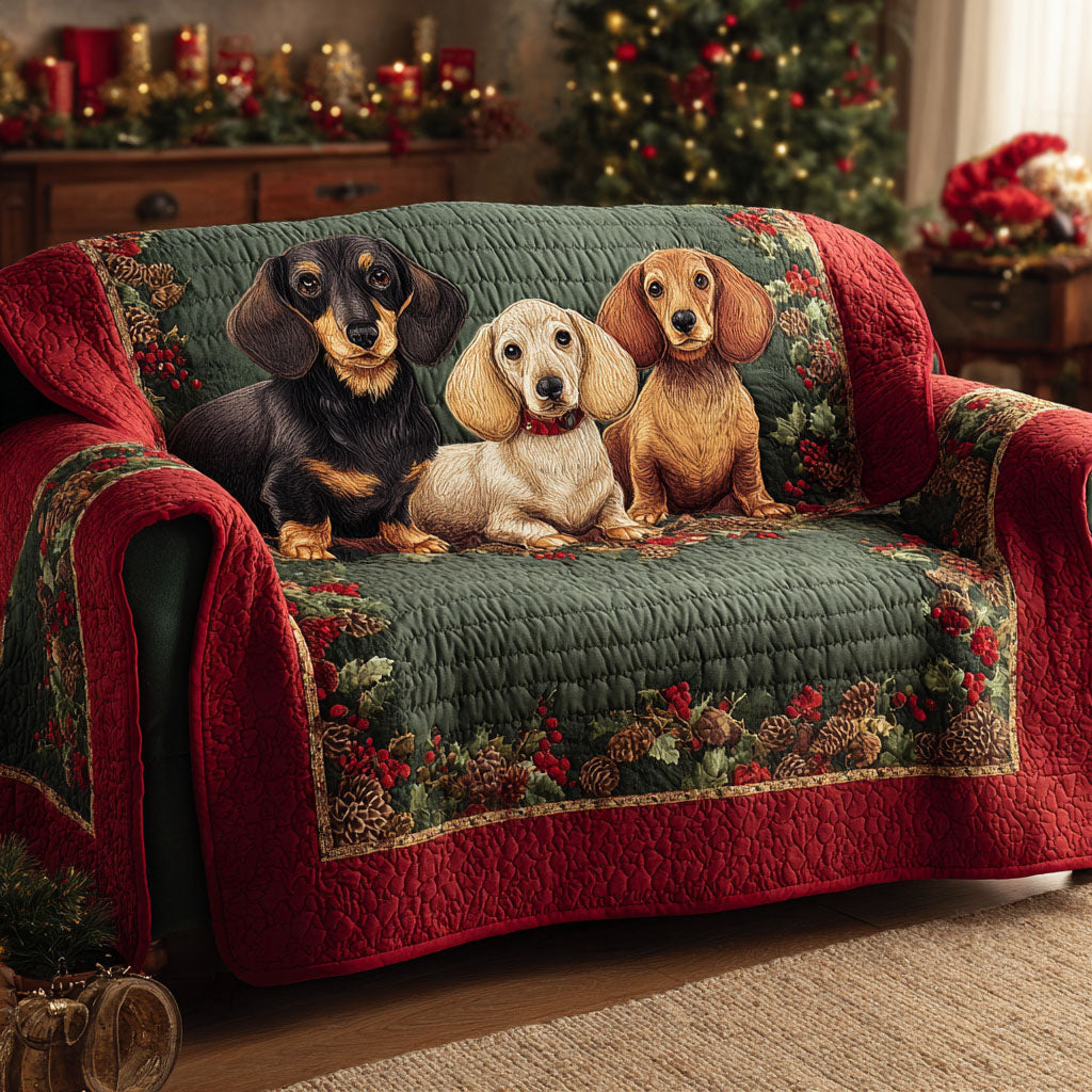 Holiday Paws Trio Quilted Sofa Cover NCU0TV932