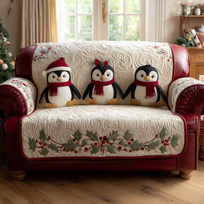 Holiday Penguin Quilted Sofa Cover NCU0HH1244