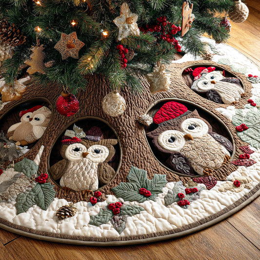 Holiday Perch Christmas Quilted Tree Skirt NCU0TD1126