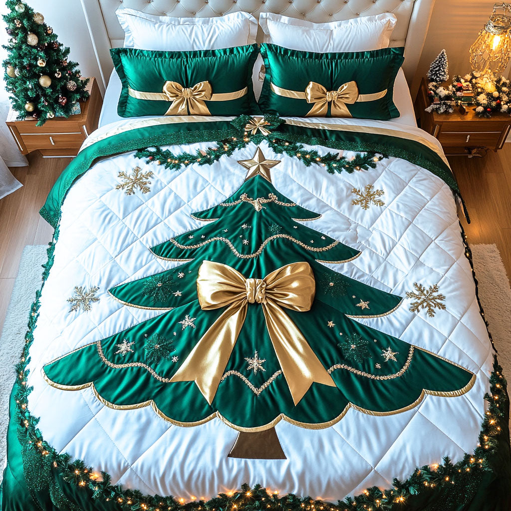 Holiday Pine 3-Piece Quilted Bedding Set NCU0TD455
