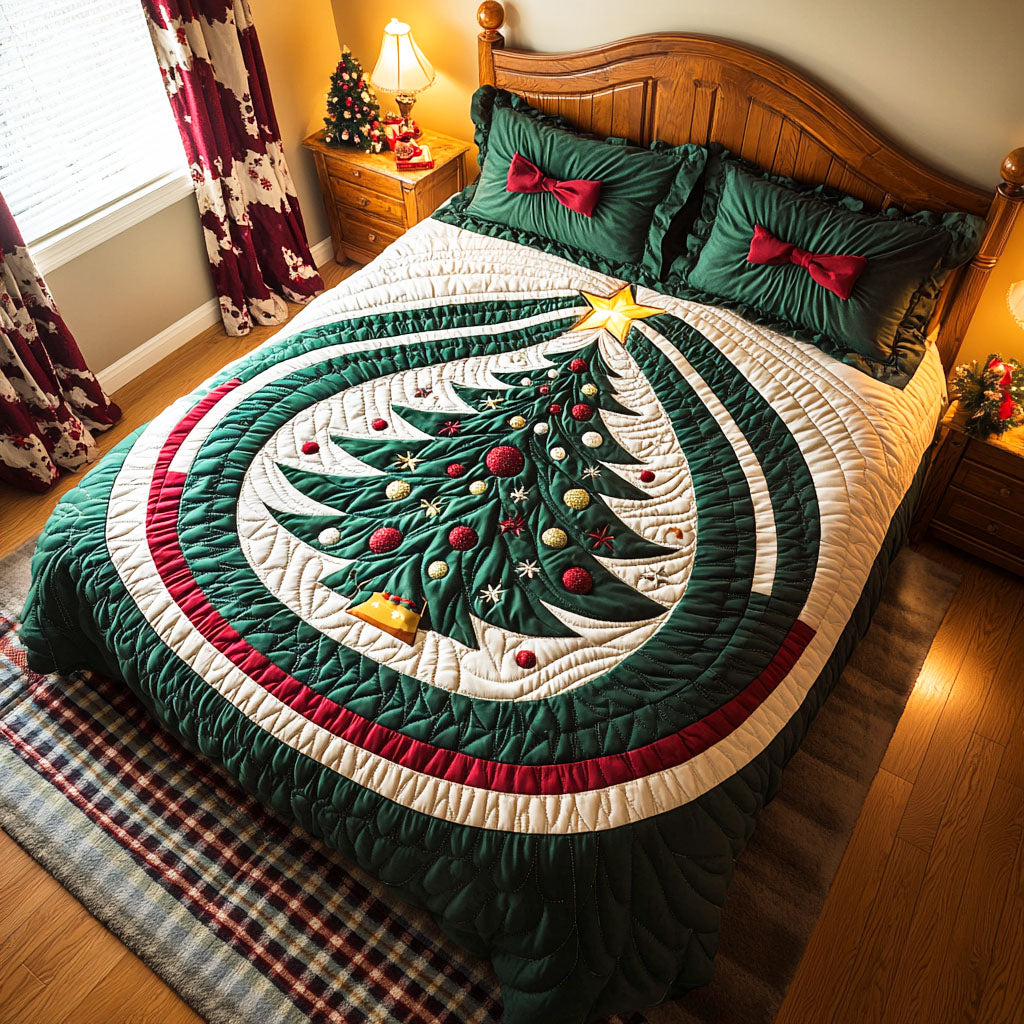 Holiday Pine 3-Piece Quilted Bedding Set NCU0TD537