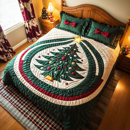 Holiday Pine 3-Piece Quilted Bedding Set NCU0TD537
