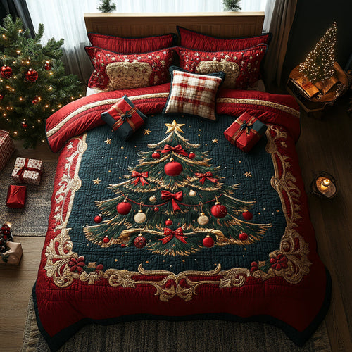 Holiday Pines 3-Piece Quilted Bedding Set NCU0DV8140