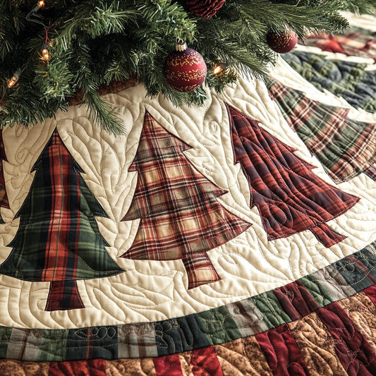Holiday Pines Quilted Christmas Tree Skirt NCU0DV7599