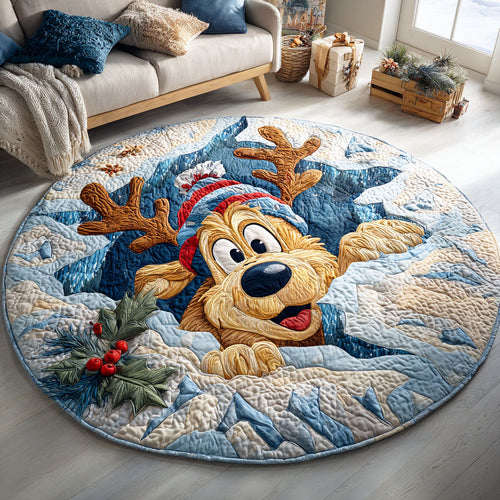 Holiday Pup Quilted Round Mat NCU0TD545