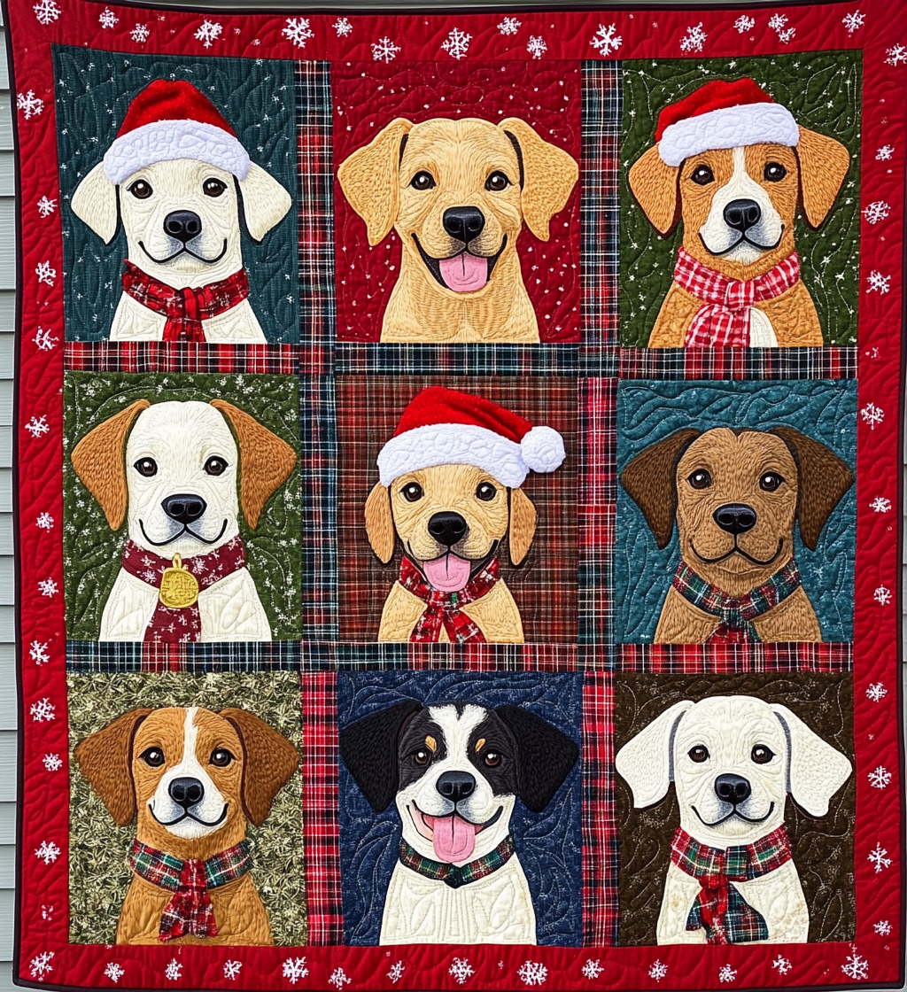 Holiday Puppy Bliss Quilted Blanket NCU0VL610