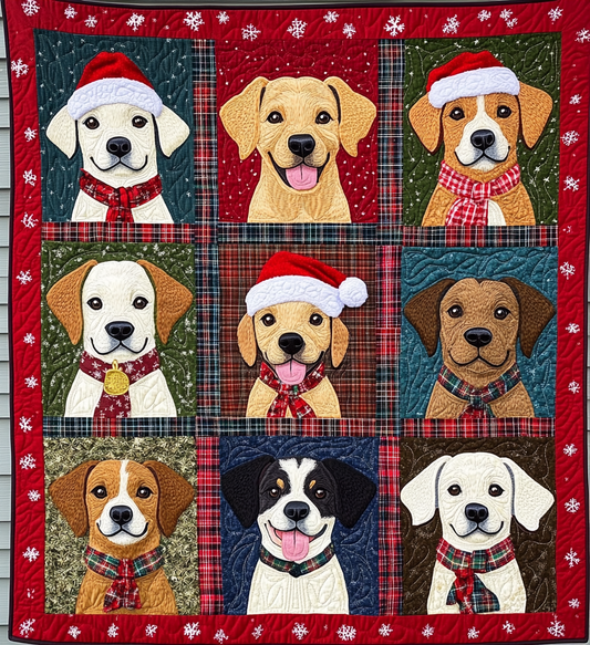 Holiday Puppy Bliss Quilted Blanket NCU0VL610