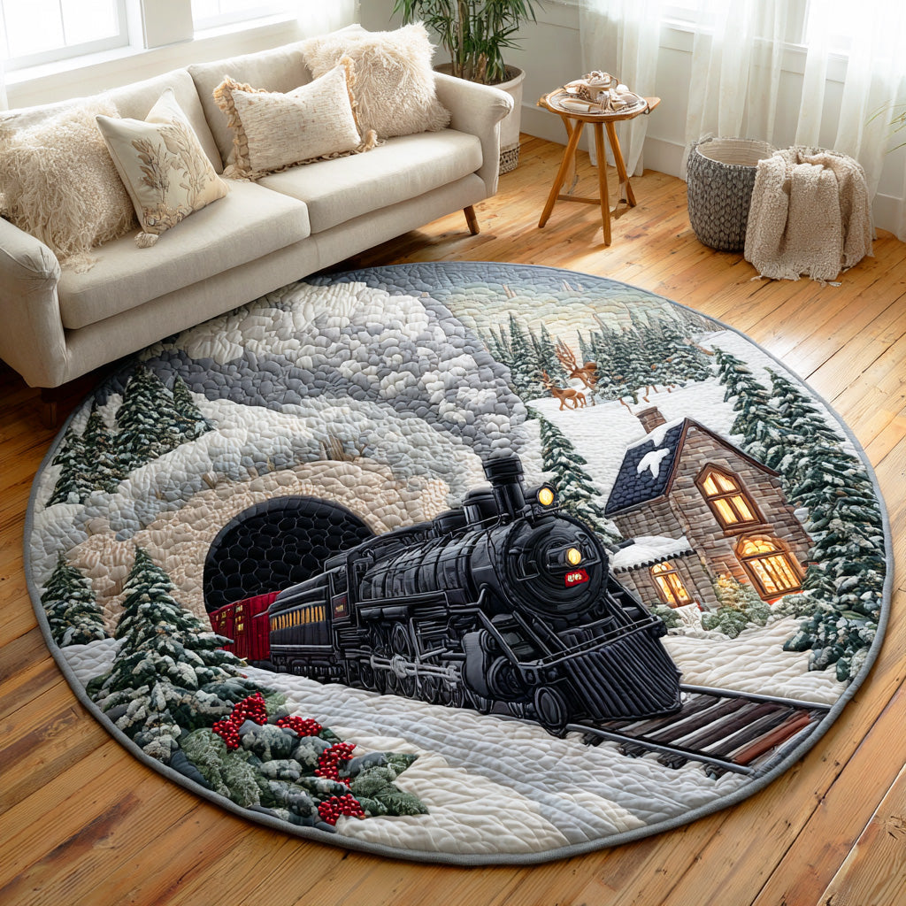 Holiday Rail Spirit Quilted Round Mat NCU0TD1071