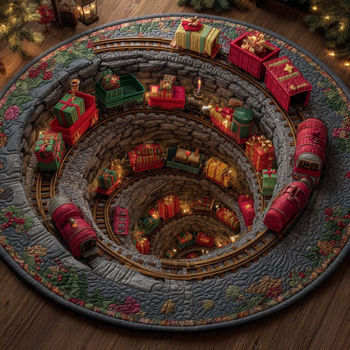 Holiday Railway Quilted Round Mat NCU0XD1117
