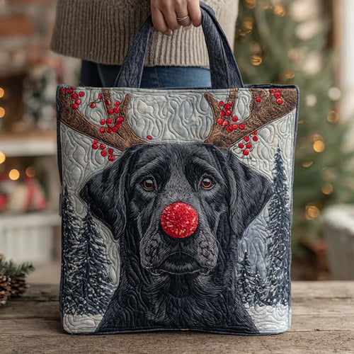 Holiday Reindeer Dog Quilted Tote Bag NCU0VT311