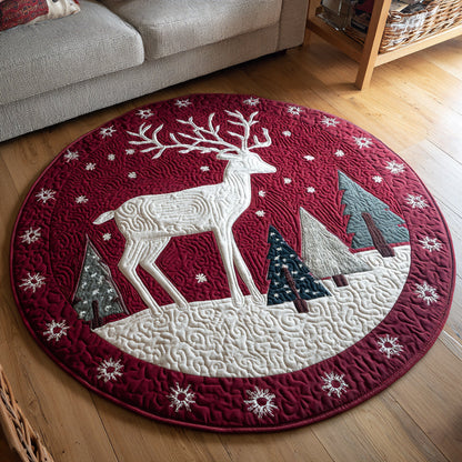 Holiday Reindeer Quilted Round Mat NCU0HH152