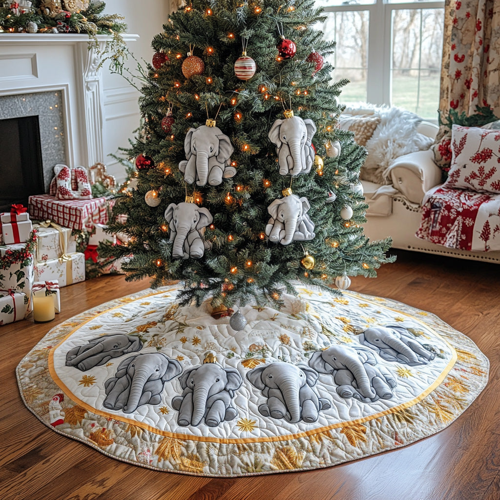 Holiday Safari Quilted Christmas Tree Skirt NCU0DV7835