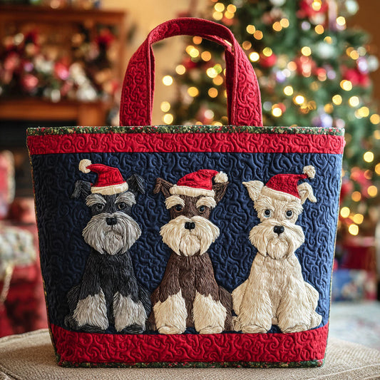 Holiday Schnauzer Quilted Tote Bag NCU0TV1326