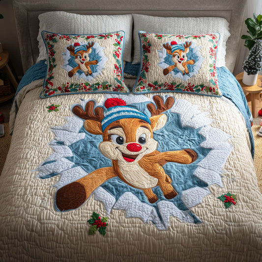 Holiday Shine 3-Piece Quilted Bedding Set NCU0TD466