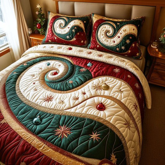 Holiday Shine 3-Piece Quilted Bedding Set NCU0TD540