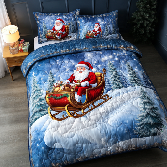 Holiday Sleigh Ride 3-Piece Quilted Bedding Set NCU0DK2757