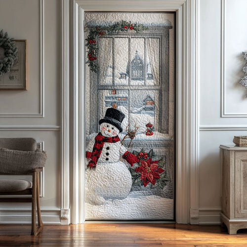Holiday Snowman Quilted Door Cover NCU0PT10406