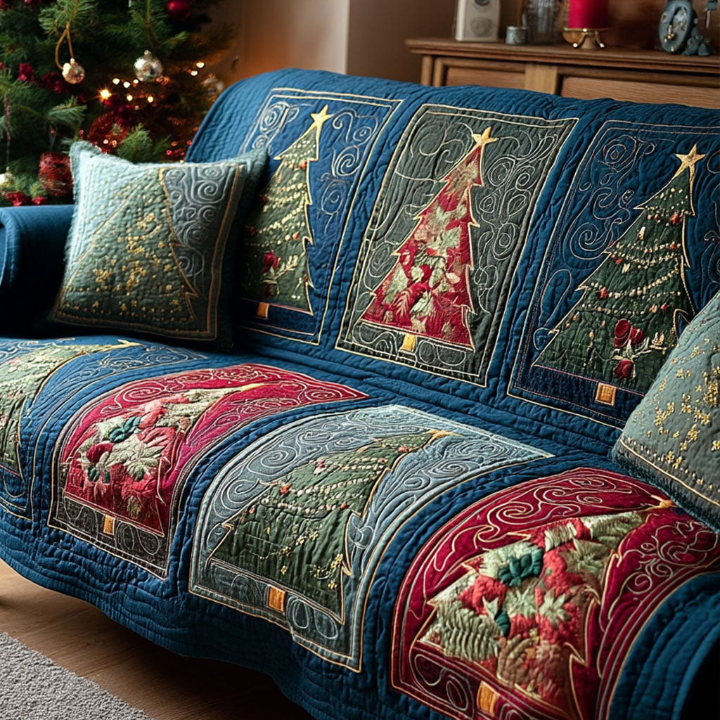 Christmas Tree Quilted Sofa Cover NCU0VT356