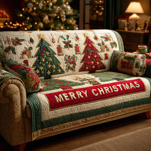Holiday Spark Joy Quilted Sofa Cover NCU0TD1382