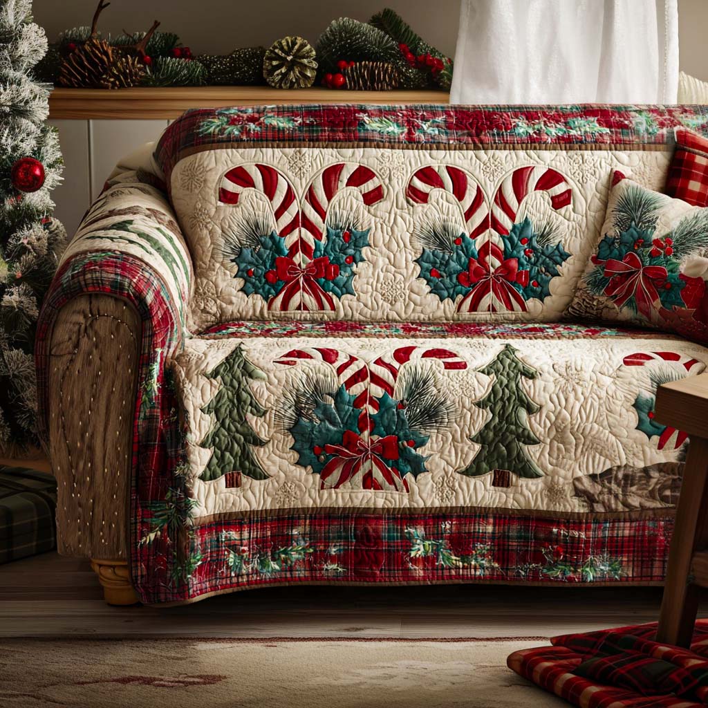 Holiday Spirit Quilted Sofa Cover NCU0NT10937
