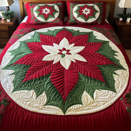 Holiday Spirit Snuggle 3-Piece Quilted Bedding Set NCU0PT2258