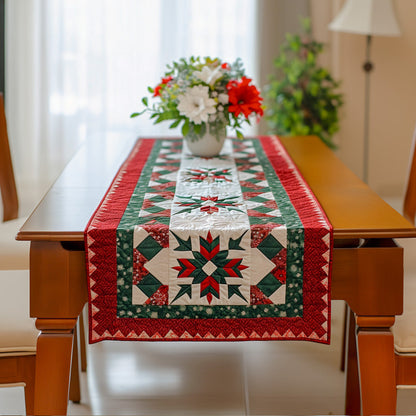 Holiday Star Quilted Table Runner NCU0NT1920