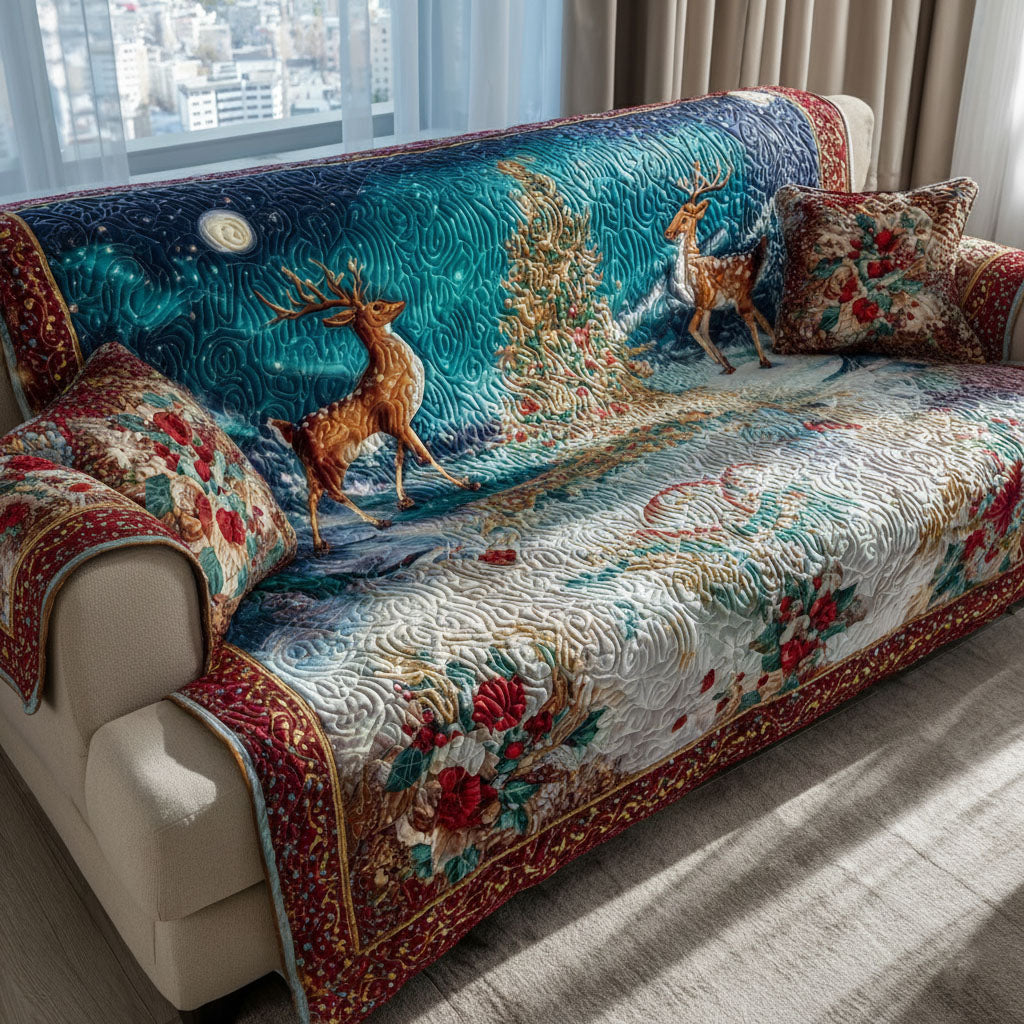 Holiday Starlight Quilted Sofa Cover NCU0PT10560