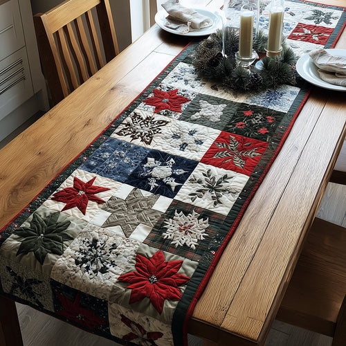 Holiday Stars Quilted Table Runner NCU0TH3377
