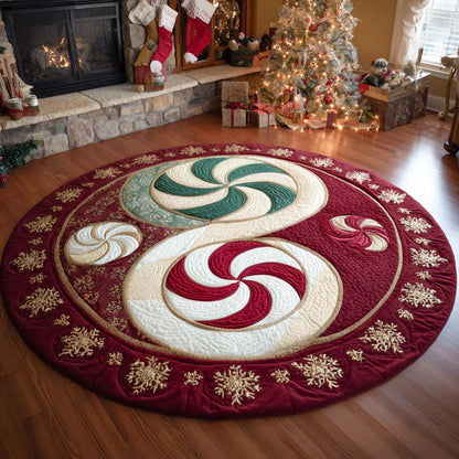 Holiday Swirl Mat Quilted Round Mat NCU0XD527