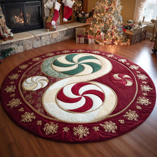 Holiday Swirl Mat Quilted Round Mat NCU0XD527