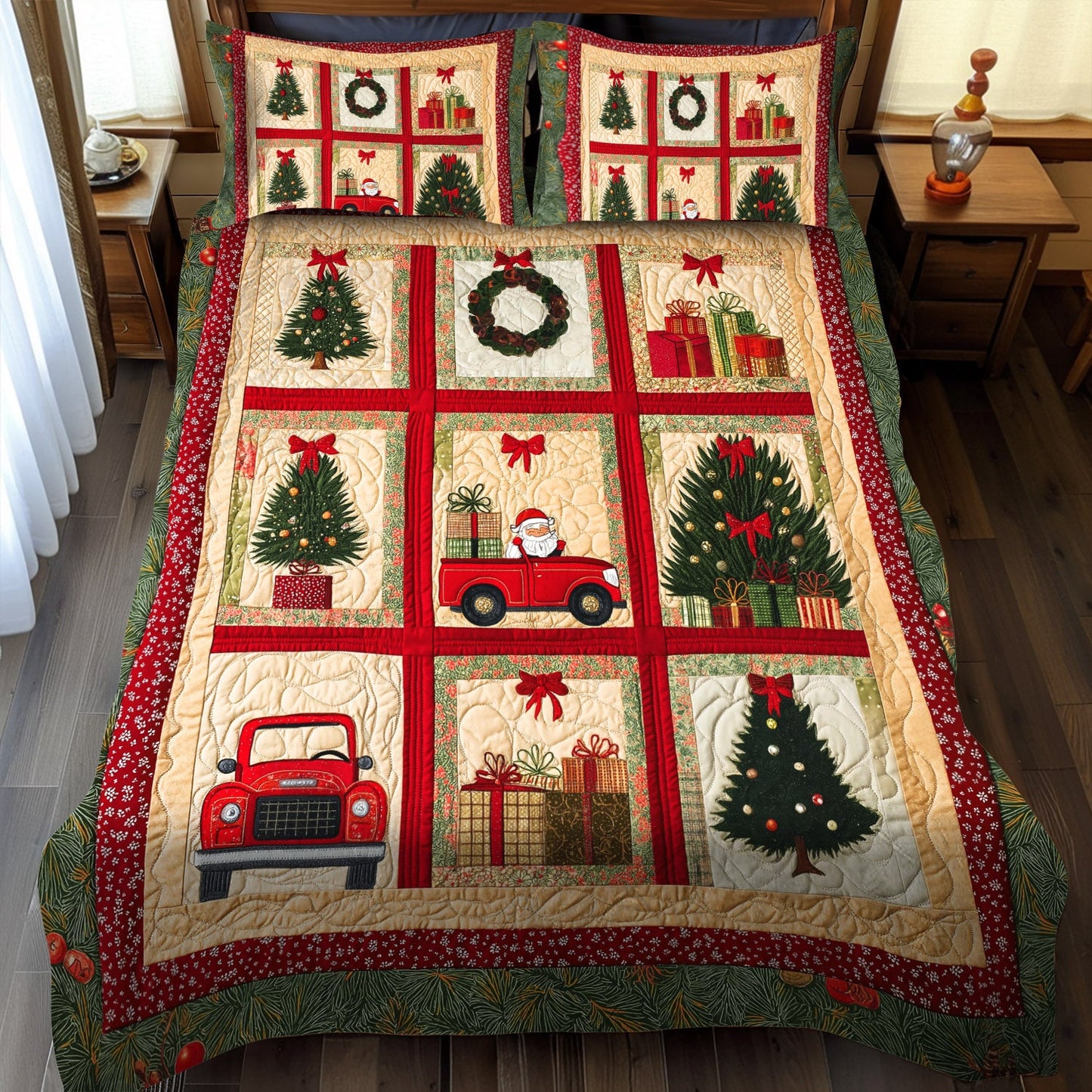 Holiday Toyland 3-Piece Quilted Bedding Set NCU0TL1604