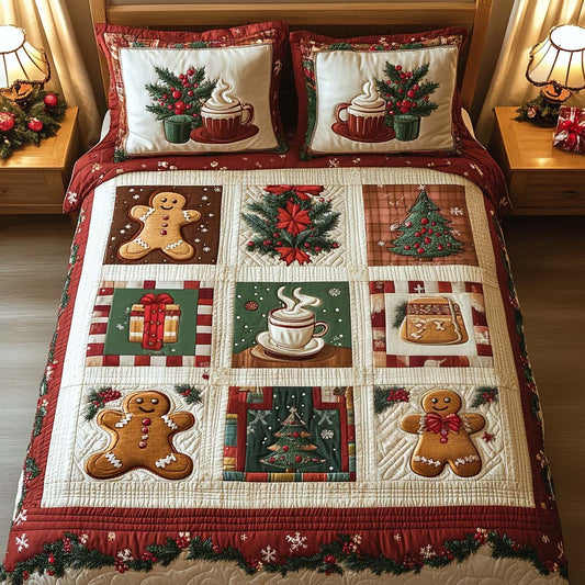 Holiday Treats 3-Piece Quilted Bedding Set NCU0NT2336