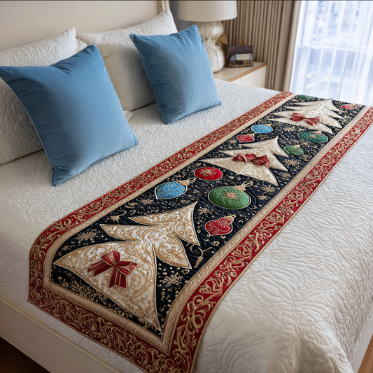 Holiday Trees Quilted Bed Runner NCU0DK10054