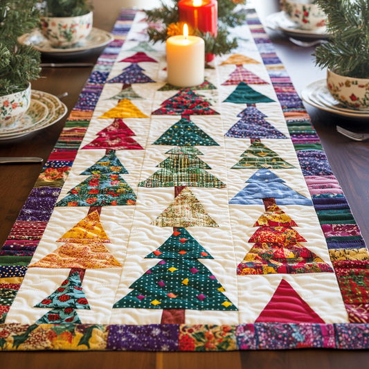 Holiday Trees Quilted Table Runner NCU0VH204