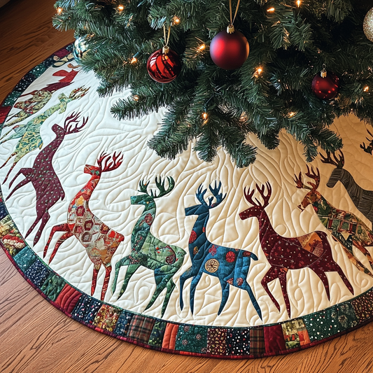 Holiday Trot Quilted Christmas Tree Skirt NCU0VH421