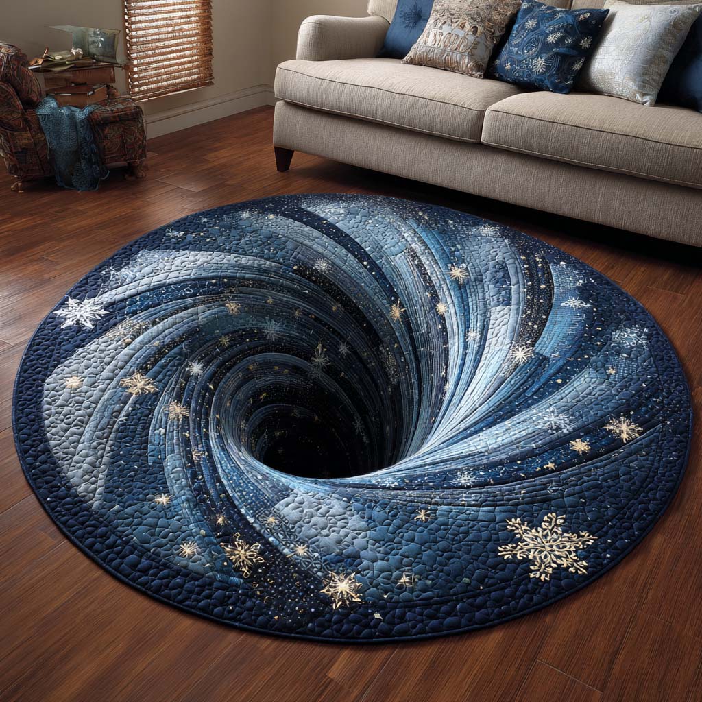 Holiday Twirl Quilted Round Mat NCU0NT10009