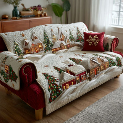 Holiday Village Dream Quilted Sofa Cover NCU0PT10595