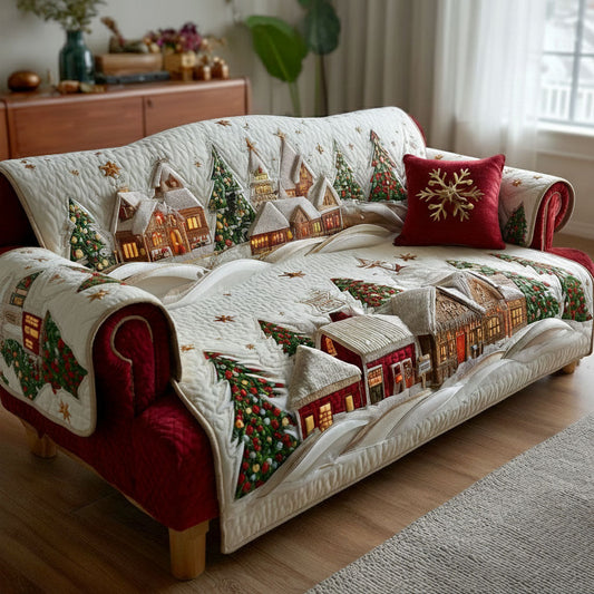 Holiday Village Dream Quilted Sofa Cover NCU0PT10595