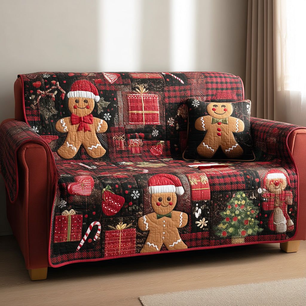 Holiday Warm Wishes Quilted Sofa Cover NCU0TD1451