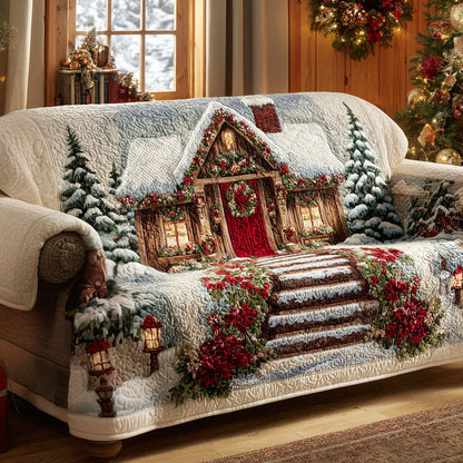 Holiday Welcome Cabin Quilted Sofa Cover NCU0TV880