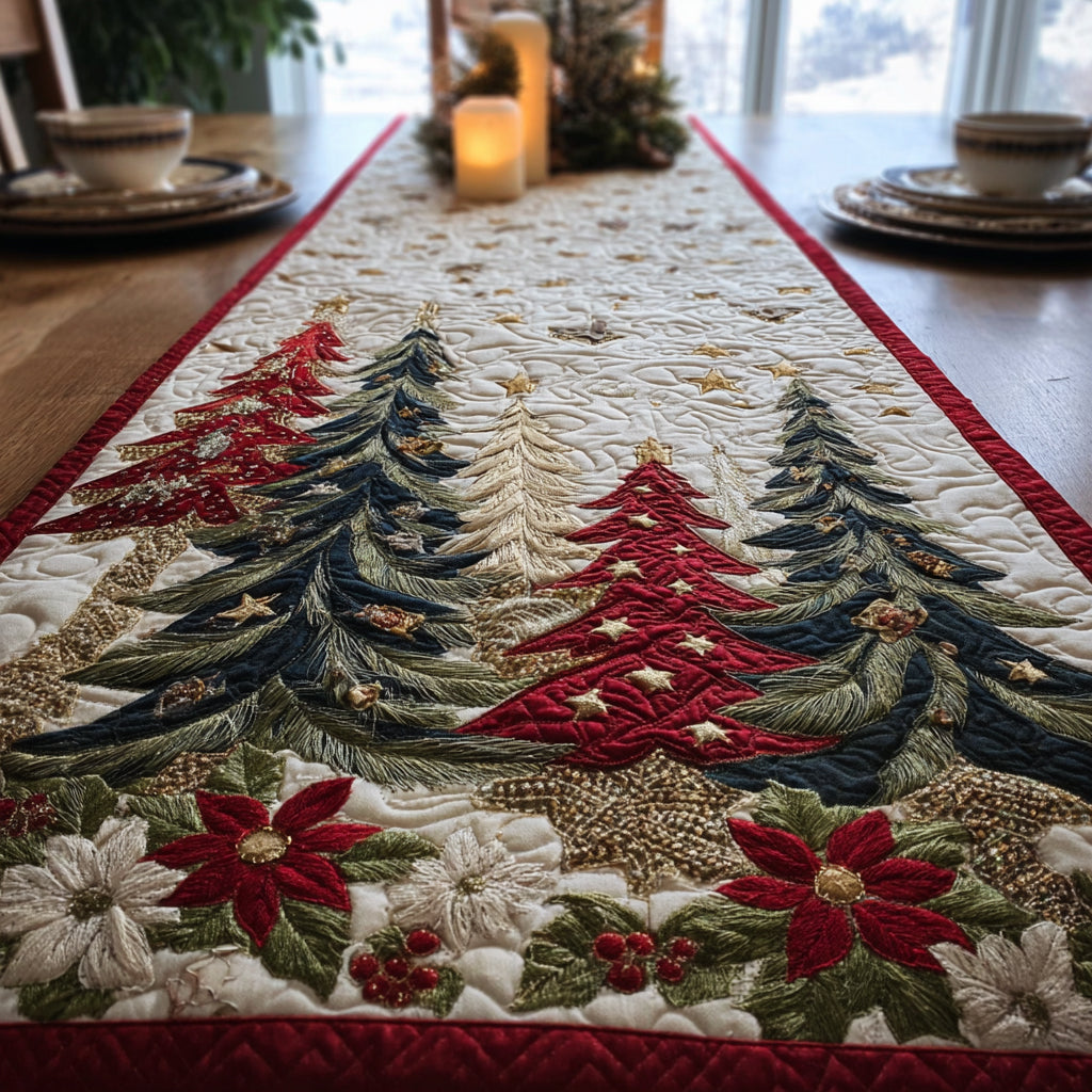 Holiday Woodland Quilted Table Runner NCU0DV8737